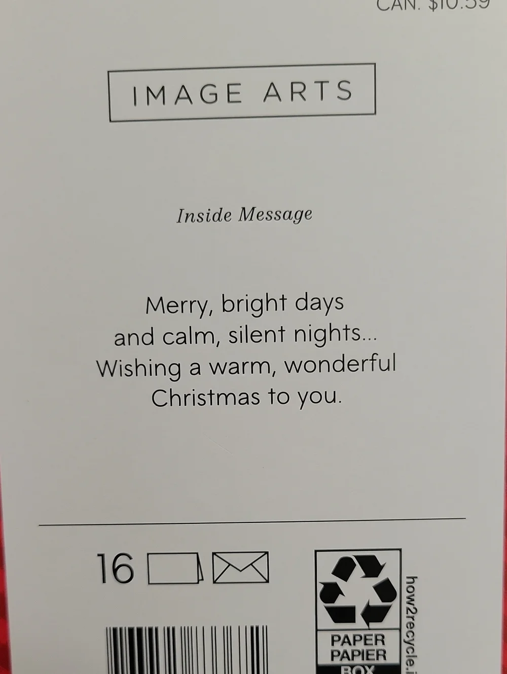 Festive Merry Christmas Card Set Of 2.